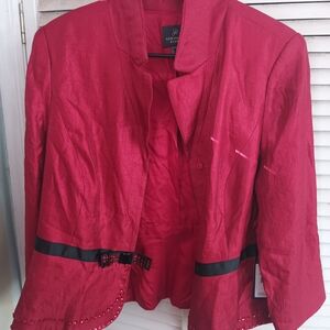 NWT Adriana Pappel Red Women's Jacket
